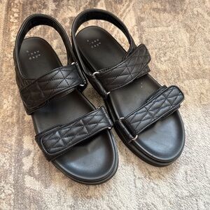 a new day Black Quilted Sandals